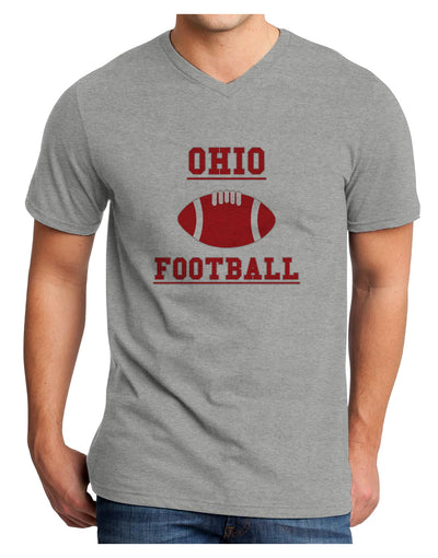 Ohio Football Adult V-Neck T-shirt by TooLoud-Mens V-Neck T-Shirt-TooLoud-HeatherGray-Small-Davson Sales