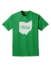 Ohio - United States Shape Adult Dark T-Shirt by TooLoud-Mens T-Shirt-TooLoud-Kelly-Green-Small-Davson Sales