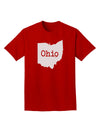 Ohio - United States Shape Adult Dark T-Shirt by TooLoud-Mens T-Shirt-TooLoud-Red-Small-Davson Sales