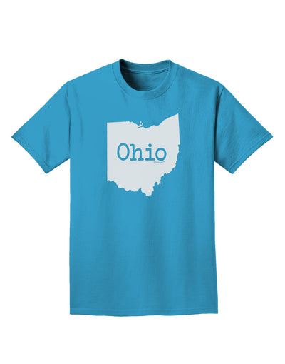 Ohio - United States Shape Adult Dark T-Shirt by TooLoud-Mens T-Shirt-TooLoud-Turquoise-Small-Davson Sales