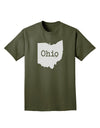 Ohio - United States Shape Adult Dark T-Shirt by TooLoud-Mens T-Shirt-TooLoud-Military-Green-Small-Davson Sales