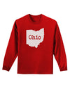 Ohio - United States Shape Adult Long Sleeve Dark T-Shirt by TooLoud-TooLoud-Red-Small-Davson Sales