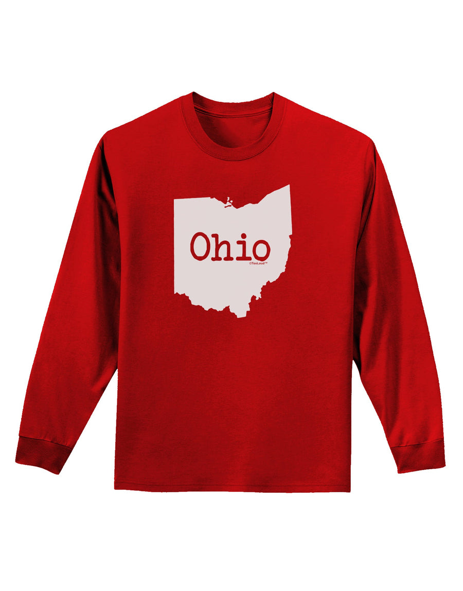 Ohio - United States Shape Adult Long Sleeve Dark T-Shirt by TooLoud-TooLoud-Black-Small-Davson Sales