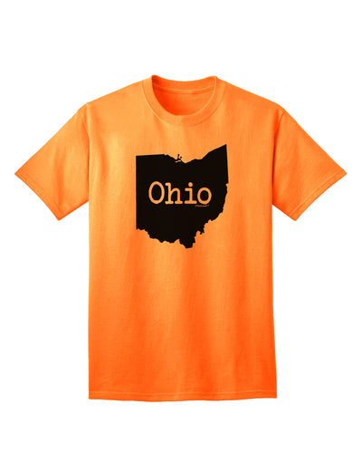 Ohio - United States Shape Adult T-Shirt by TooLoud: A Stylish Representation of Ohio's State Pride-Mens T-shirts-TooLoud-Neon-Orange-Small-Davson Sales