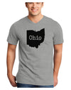 Ohio - United States Shape Adult V-Neck T-shirt by TooLoud-Mens V-Neck T-Shirt-TooLoud-HeatherGray-Small-Davson Sales