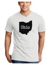 Ohio - United States Shape Adult V-Neck T-shirt by TooLoud-Mens V-Neck T-Shirt-TooLoud-White-Small-Davson Sales