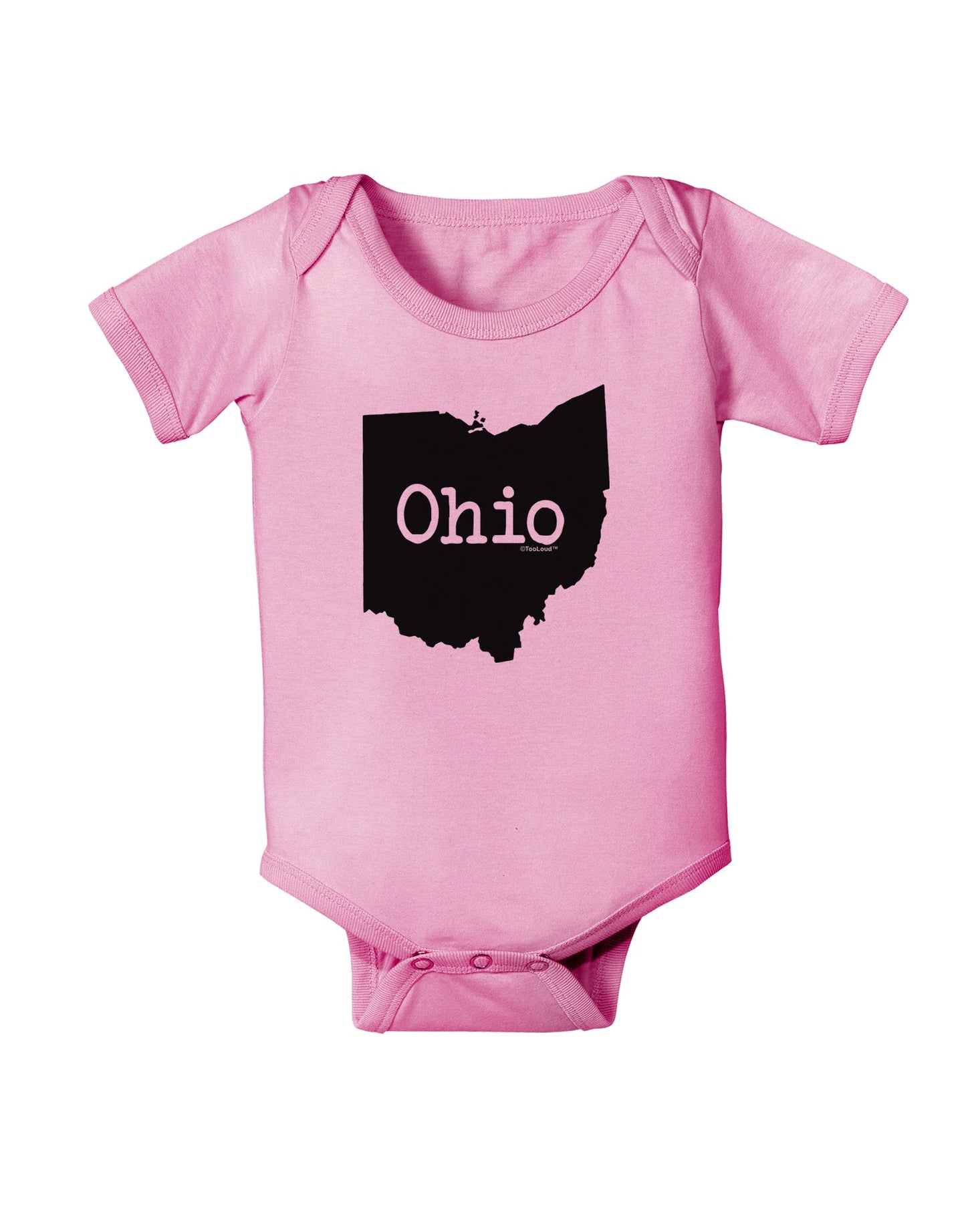 Ohio - United States Shape Baby Romper Bodysuit by TooLoud-Baby Romper-TooLoud-Light-Pink-06-Months-Davson Sales