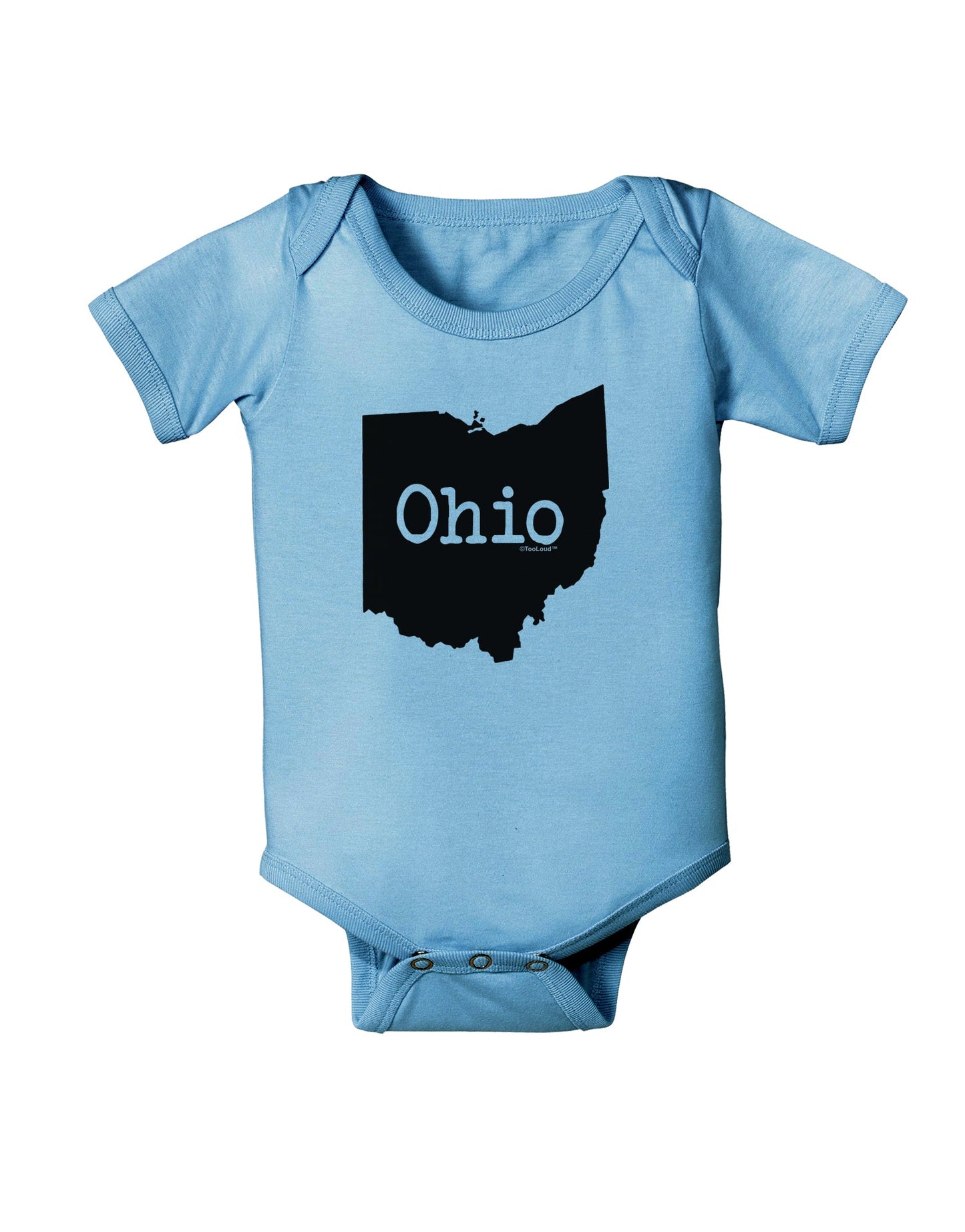 Ohio - United States Shape Baby Romper Bodysuit by TooLoud-Baby Romper-TooLoud-Light-Blue-06-Months-Davson Sales