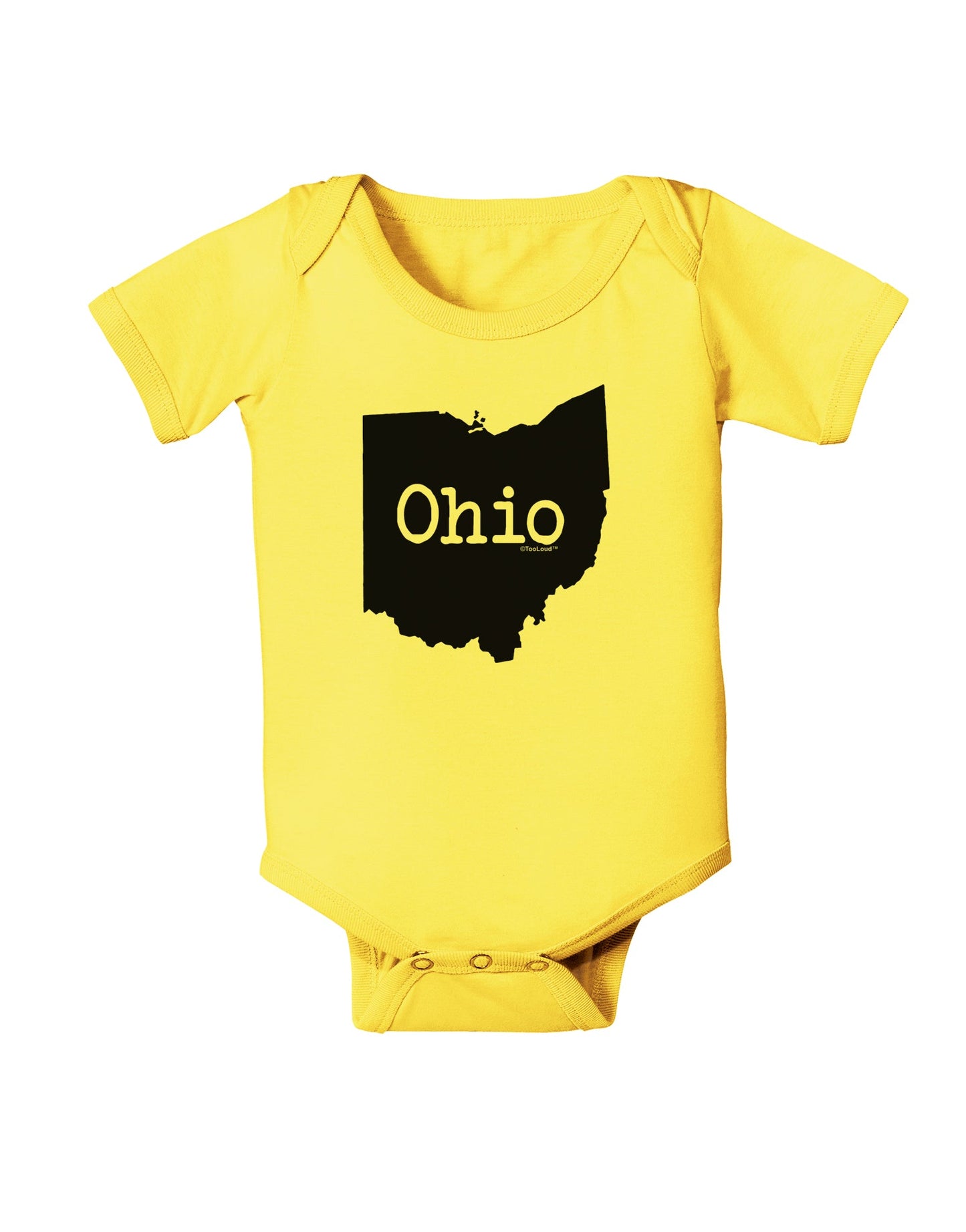 Ohio - United States Shape Baby Romper Bodysuit by TooLoud-Baby Romper-TooLoud-Yellow-06-Months-Davson Sales