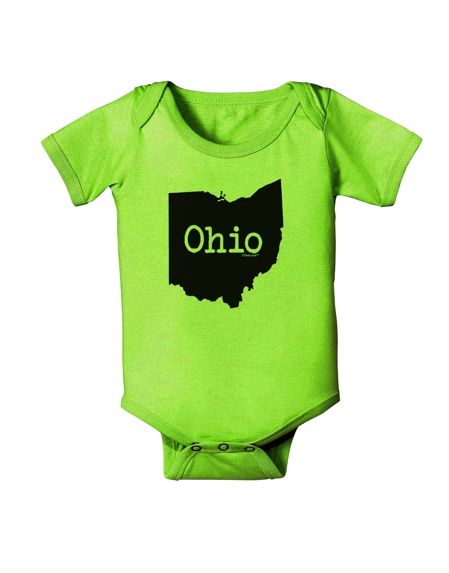 Ohio - United States Shape Baby Romper Bodysuit by TooLoud-Baby Romper-TooLoud-Lime-Green-06-Months-Davson Sales