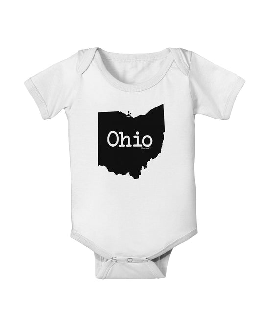 Ohio - United States Shape Baby Romper Bodysuit by TooLoud-Baby Romper-TooLoud-White-06-Months-Davson Sales
