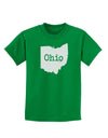 Ohio - United States Shape Childrens Dark T-Shirt by TooLoud-Childrens T-Shirt-TooLoud-Kelly-Green-X-Small-Davson Sales