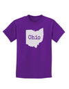 Ohio - United States Shape Childrens Dark T-Shirt by TooLoud-Childrens T-Shirt-TooLoud-Purple-X-Small-Davson Sales