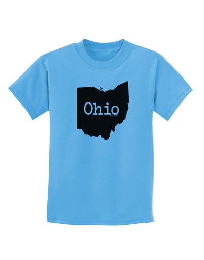 Ohio - United States Shape Childrens T-Shirt by TooLoud-Childrens T-Shirt-TooLoud-Aquatic-Blue-X-Small-Davson Sales