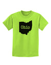 Ohio - United States Shape Childrens T-Shirt by TooLoud-Childrens T-Shirt-TooLoud-Lime-Green-X-Small-Davson Sales