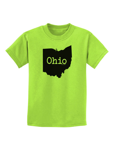 Ohio - United States Shape Childrens T-Shirt by TooLoud-Childrens T-Shirt-TooLoud-Lime-Green-X-Small-Davson Sales