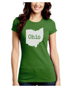 Ohio - United States Shape Juniors Crew Dark T-Shirt by TooLoud-T-Shirts Juniors Tops-TooLoud-Kiwi-Green-Juniors Fitted X-Small-Davson Sales