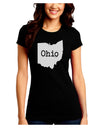 Ohio - United States Shape Juniors Crew Dark T-Shirt by TooLoud-T-Shirts Juniors Tops-TooLoud-Black-Juniors Fitted Small-Davson Sales