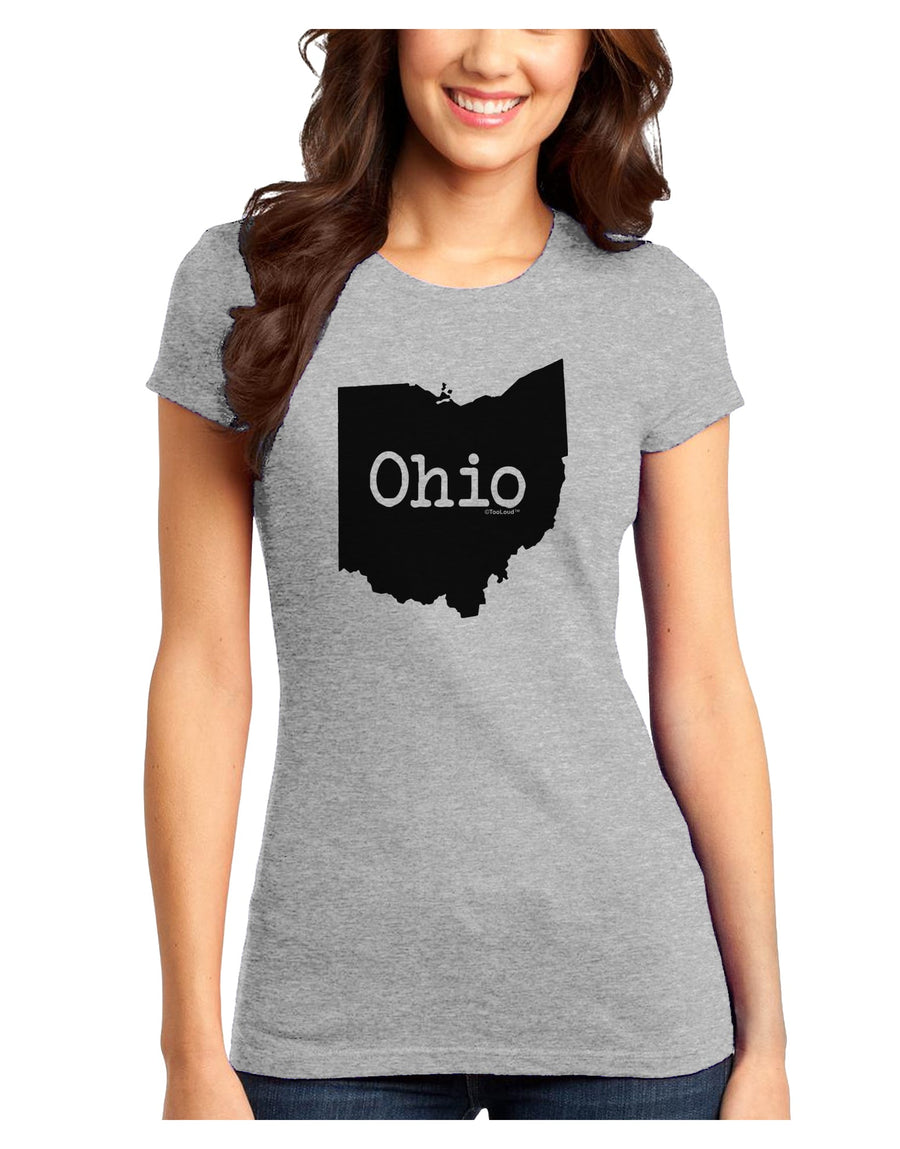 Ohio - United States Shape Juniors T-Shirt by TooLoud-Womens Juniors T-Shirt-TooLoud-White-Juniors Fitted X-Small-Davson Sales