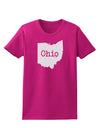 Ohio - United States Shape Womens Dark T-Shirt by TooLoud-Womens T-Shirt-TooLoud-Hot-Pink-Small-Davson Sales