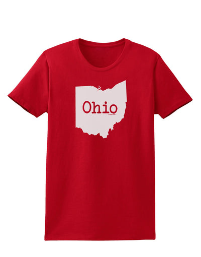 Ohio - United States Shape Womens Dark T-Shirt by TooLoud-Womens T-Shirt-TooLoud-Red-X-Small-Davson Sales