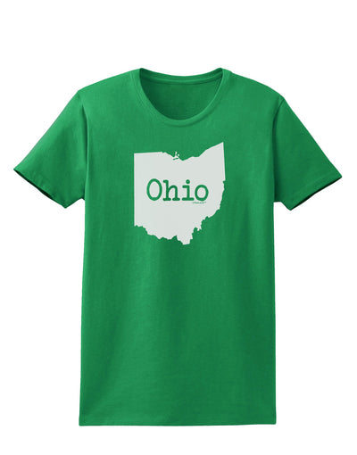 Ohio - United States Shape Womens Dark T-Shirt by TooLoud-Womens T-Shirt-TooLoud-Kelly-Green-X-Small-Davson Sales