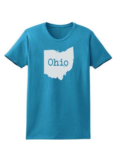 Ohio - United States Shape Womens Dark T-Shirt by TooLoud-Womens T-Shirt-TooLoud-Turquoise-X-Small-Davson Sales