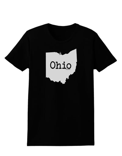 Ohio - United States Shape Womens Dark T-Shirt by TooLoud-Womens T-Shirt-TooLoud-Black-X-Small-Davson Sales