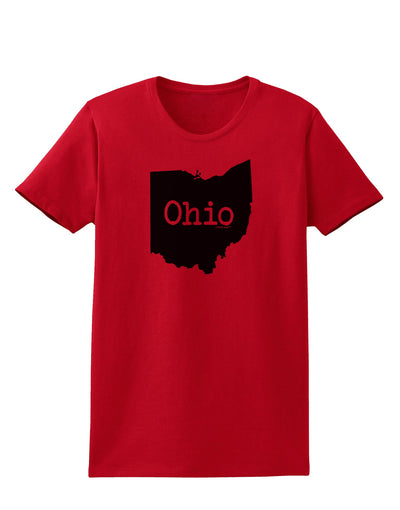 Ohio - United States Shape Womens T-Shirt by TooLoud-Womens T-Shirt-TooLoud-Red-X-Small-Davson Sales