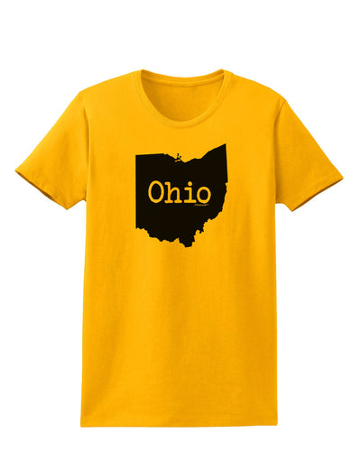 Ohio - United States Shape Womens T-Shirt by TooLoud-Womens T-Shirt-TooLoud-Gold-X-Small-Davson Sales