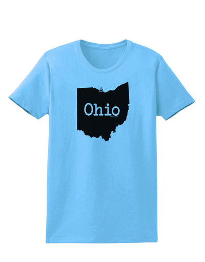 Ohio - United States Shape Womens T-Shirt by TooLoud-Womens T-Shirt-TooLoud-Aquatic-Blue-X-Small-Davson Sales