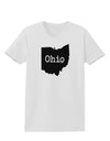 Ohio - United States Shape Womens T-Shirt by TooLoud-Womens T-Shirt-TooLoud-White-X-Small-Davson Sales