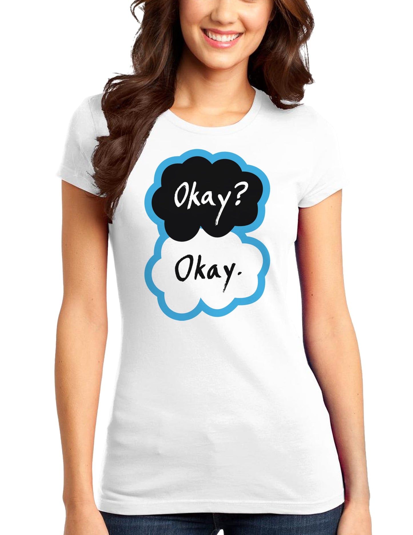 Okay? Okay. Womens Juniors T-Shirt-Womens Juniors T-Shirt-TooLoud-Okay-Okay White-Small-Davson Sales