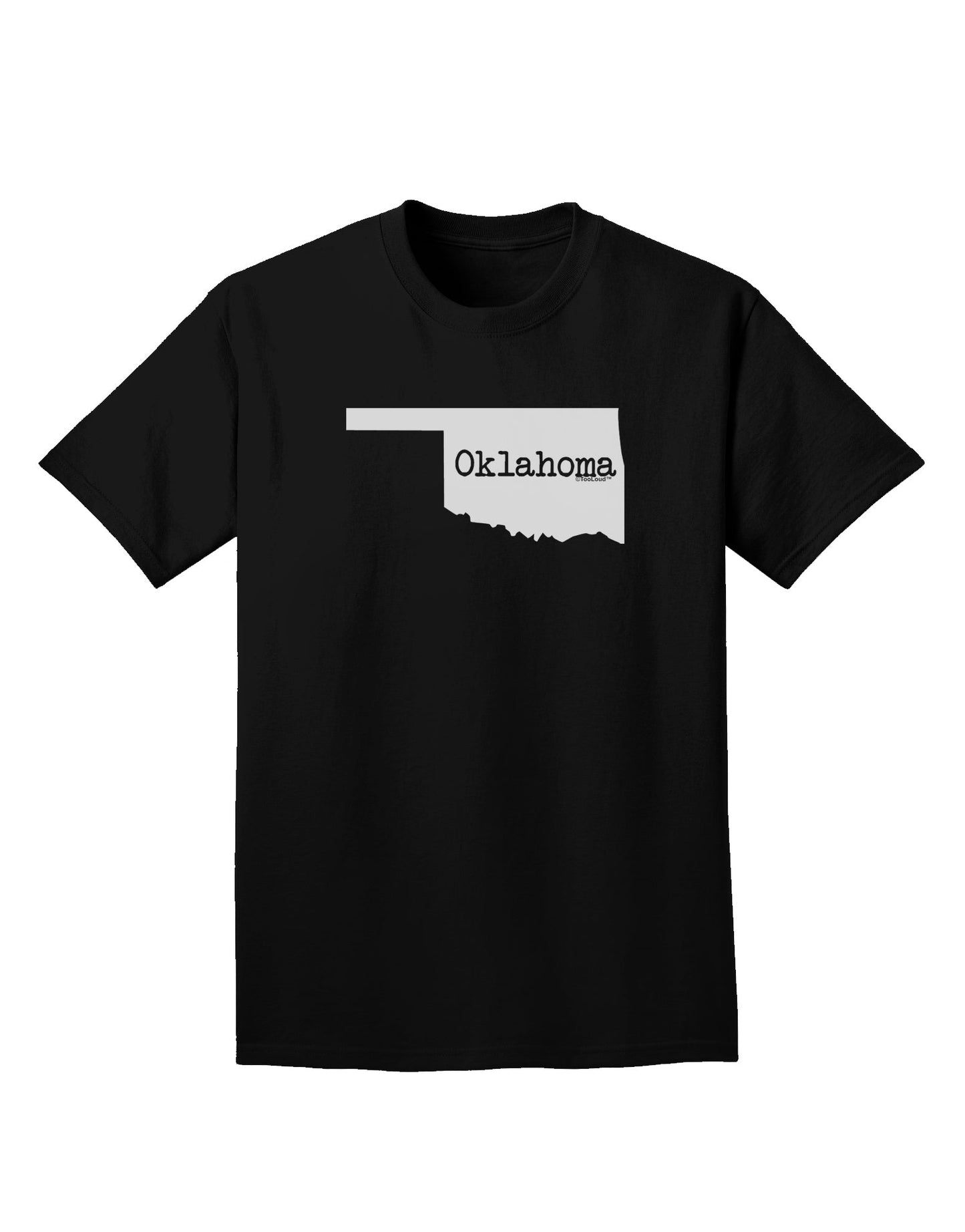 Oklahoma - United States Shape Adult Dark T-Shirt by TooLoud-Mens T-Shirt-TooLoud-Black-Small-Davson Sales