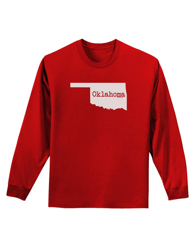 Oklahoma - United States Shape Adult Long Sleeve Dark T-Shirt by TooLoud-TooLoud-Red-Small-Davson Sales