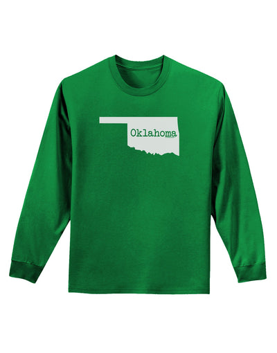 Oklahoma - United States Shape Adult Long Sleeve Dark T-Shirt by TooLoud-TooLoud-Kelly-Green-Small-Davson Sales