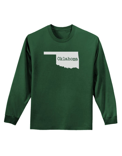 Oklahoma - United States Shape Adult Long Sleeve Dark T-Shirt by TooLoud-TooLoud-Dark-Green-Small-Davson Sales