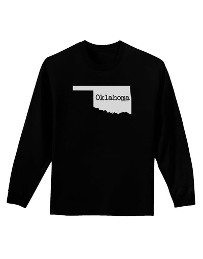 Oklahoma - United States Shape Adult Long Sleeve Dark T-Shirt by TooLoud-TooLoud-Black-Small-Davson Sales