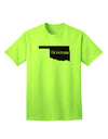 Oklahoma - United States Shape Adult T-Shirt: A Stylish Addition to Your Wardrobe by TooLoud-Mens T-shirts-TooLoud-Neon-Green-Small-Davson Sales