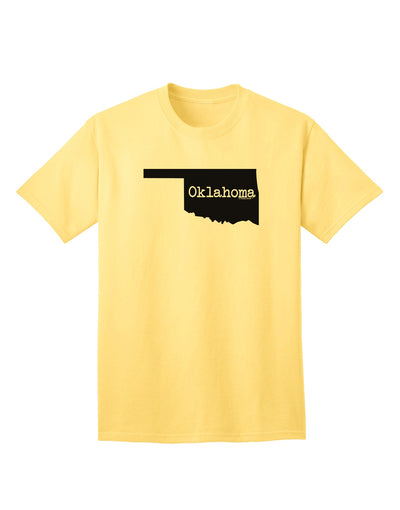 Oklahoma - United States Shape Adult T-Shirt: A Stylish Addition to Your Wardrobe by TooLoud-Mens T-shirts-TooLoud-Yellow-Small-Davson Sales