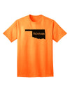 Oklahoma - United States Shape Adult T-Shirt: A Stylish Addition to Your Wardrobe by TooLoud-Mens T-shirts-TooLoud-Neon-Orange-Small-Davson Sales