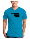 Oklahoma - United States Shape Adult V-Neck T-shirt by TooLoud-Mens V-Neck T-Shirt-TooLoud-Turquoise-Small-Davson Sales