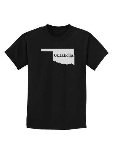 Oklahoma - United States Shape Childrens Dark T-Shirt by TooLoud-Childrens T-Shirt-TooLoud-Black-X-Small-Davson Sales