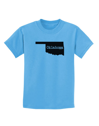 Oklahoma - United States Shape Childrens T-Shirt by TooLoud-Childrens T-Shirt-TooLoud-Aquatic-Blue-X-Small-Davson Sales