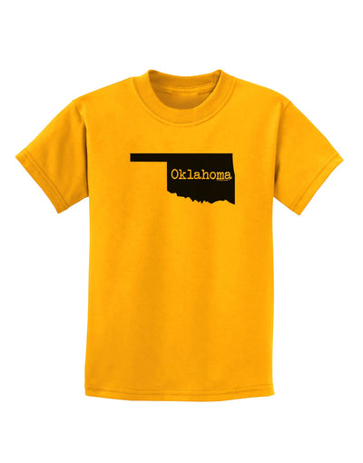 Oklahoma - United States Shape Childrens T-Shirt by TooLoud-Childrens T-Shirt-TooLoud-Gold-X-Small-Davson Sales