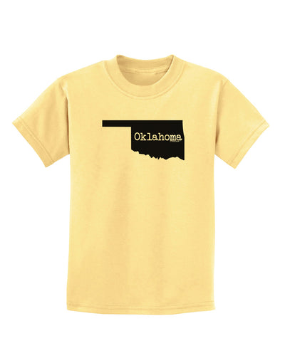 Oklahoma - United States Shape Childrens T-Shirt by TooLoud-Childrens T-Shirt-TooLoud-Daffodil-Yellow-X-Small-Davson Sales