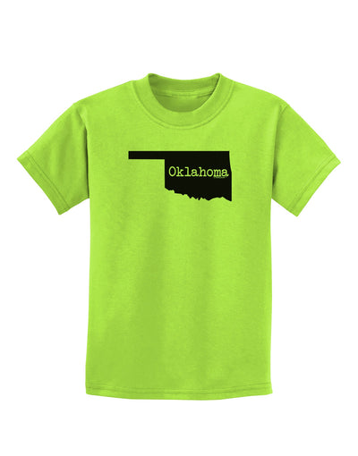 Oklahoma - United States Shape Childrens T-Shirt by TooLoud-Childrens T-Shirt-TooLoud-Lime-Green-X-Small-Davson Sales