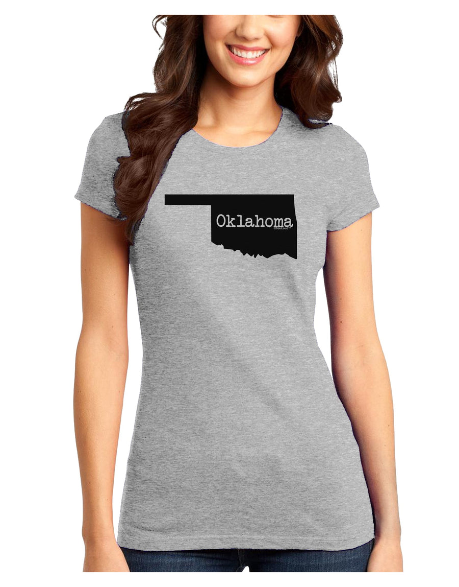 Oklahoma - United States Shape Juniors T-Shirt by TooLoud-Womens Juniors T-Shirt-TooLoud-White-Juniors Fitted X-Small-Davson Sales