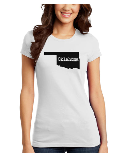 Oklahoma - United States Shape Juniors T-Shirt by TooLoud-Womens Juniors T-Shirt-TooLoud-White-Juniors Fitted X-Small-Davson Sales