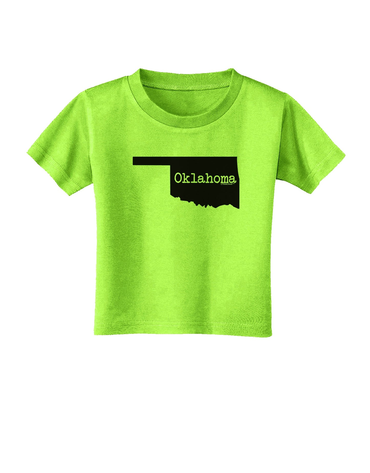 Oklahoma - United States Shape Toddler T-Shirt by TooLoud-Toddler T-Shirt-TooLoud-Lime-Green-2T-Davson Sales